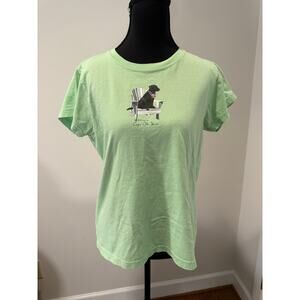 Vintage Mint Green Cuffy's Of Cape Cod Tee with Black Labrador Graphic
